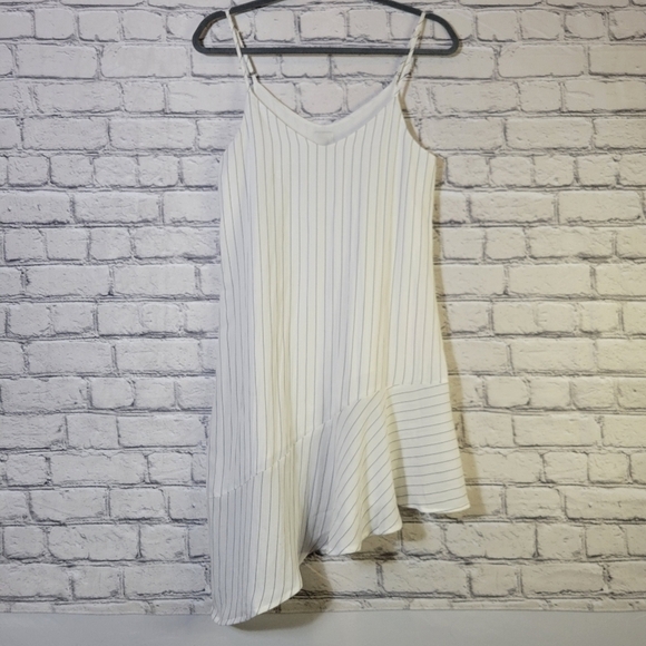 XS mink pink asymmetrical pinstripe dress - Picture 2 of 8